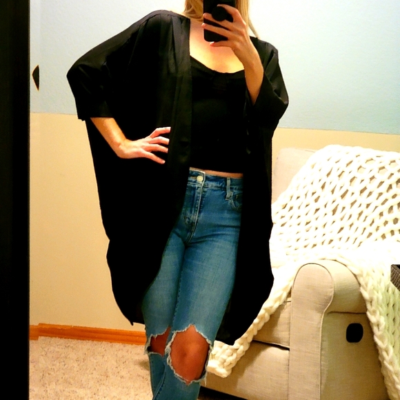 PinkBlush Black Kimono- O/S - Picture 5 of 11